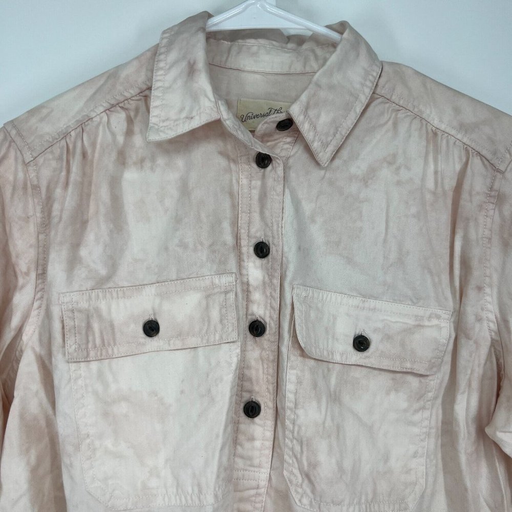 Universal Thread Shirt Pink Tie Dye Popover Button Down Long Sleeve - Picture 3 of 11